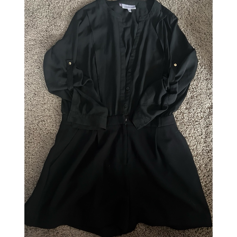 3/4 length sleeved black romper